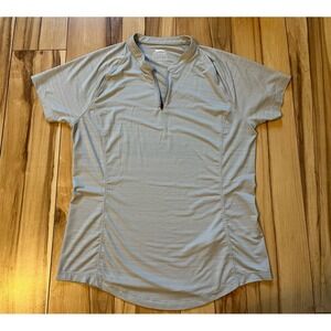 Slazenger Women's Golf T-Shirt Small Lt Gray 1/4 Zip Hydro-Dri SPF 30 Wicking